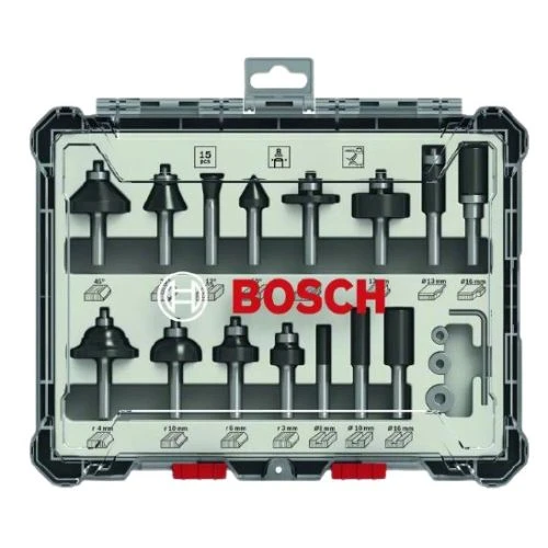 Coffret De Fraises Mixtes 15 Pièces BOSCH 2607017472 4 Coffret De Fraises Mixtes 15 Pièces BOSCH 2607017472 – Image 2