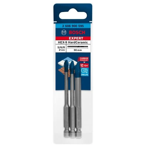 Set De 3 Forets HardCeramic HEX-9 BOSCH EXPERT 2608900595 3 Set De 3 Forets HardCeramic HEX-9 BOSCH EXPERT 2608900595