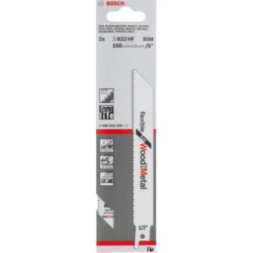 Lames De Scie Sabre Bosch S 922 VF Flexible For Wood And Metal 3 Lames De Scie Sabre Bosch S 922 VF Flexible For Wood And Metal