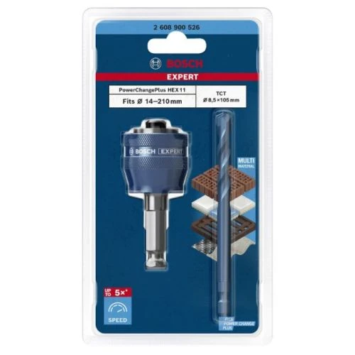 Adaptateur Pour Système De Scie Trépan Power Change Plus + Foret HSS-G 7 BOSCH EXPERT 2608900527 4 Adaptateur Pour Système De Scie Trépan Power Change Plus + Foret HSS-G 7 BOSCH EXPERT 2608900527 – Image 2