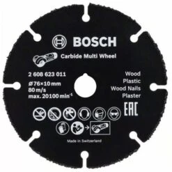 Disque à Tronçonner D.76mm Carbide Multi Wheel BOSCH 2608623011 12 Disque à Tronçonner D.76mm Carbide Multi Wheel BOSCH 2608623011 -NMSLOUTIL shop AFD 83731