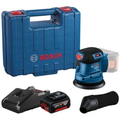 BOSCH GEX 185-Li Ponceuse Excentrique Sans Fil, 1× GBA 18V 4.0Ah, Coffret 06013A5021