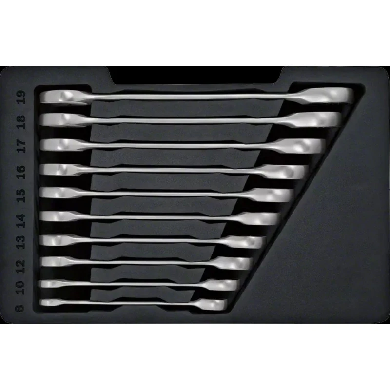 BOSCH Set De 10 Clés Mixtes A Cliquet 1600A02AU0 3 BOSCH Set De 10 Clés Mixtes A Cliquet 1600A02AU0